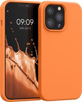 kwmobile telefoonhoesje voor Apple iPhone 13 Pro - Hoesje met siliconen coating - Smartphone case in fruitig oranje