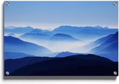 Walljar - Blue mountain - Muurdecoratie - Plexiglas schilderij