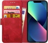 Rosso Element Book Case Wallet Hoesje Geschikt voor Apple iPhone 13 Mini | Portemonnee | 3 Pasjes | Magneetsluiting | Stand Functie | Rood