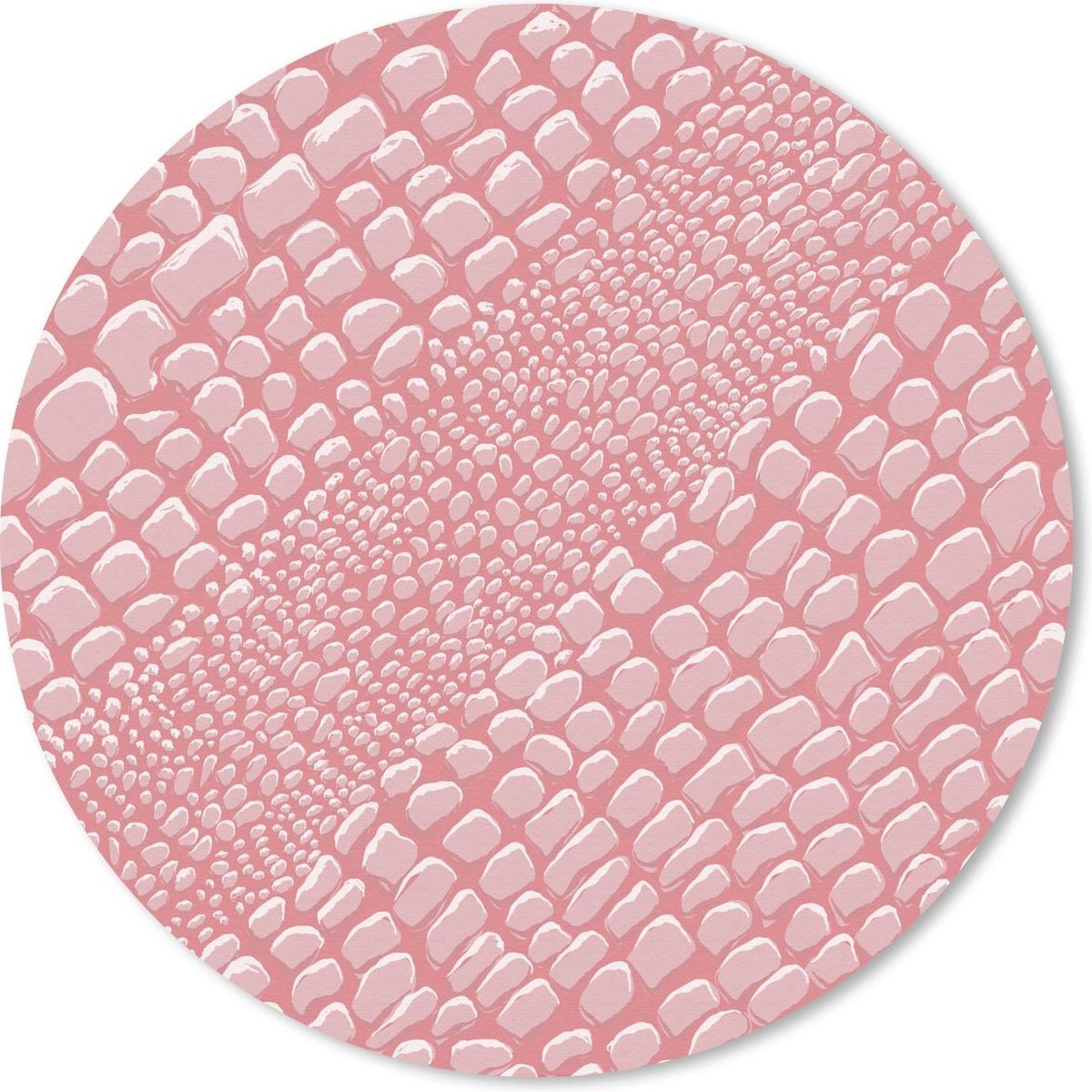 Muismat rond 40x40 cm - Mousepad Krokodillenleer - Dierenprint - Roze - Ronde muismatten