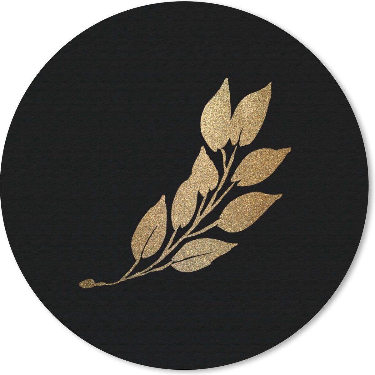 Muismat rond 50x50 cm - Mousepad Goud - Blad - Tak - Ronde muismatten