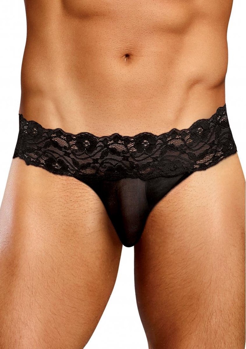 Micro Thong Pinch Back - Zwart - L/XL