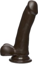 Doc Johnson Slim D - Realistische FIRMSKYN Dildo met Ballen - 15 cm chocolate