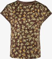 Jazlyn dames T-shirt met bloemenprint - Bruin - Maat S