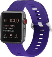 Compatible apple watch bandje - By Qubix - Siliconen bandje met motief - Paars - Geschikt voor Apple Watch 38mm / 40mm / 41mm - Apple watch series 3/4/5/6/7