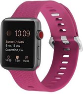 By Qubix Siliconen bandje met motief - Roze - Geschikt voor Apple Watch 42mm - 44mm - 45mm - Ultra - 49mm - Compatible Apple watch bandje - smartwatch