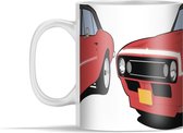 Mok - Illustratie van een rode muscle auto - 350 ml - Beker