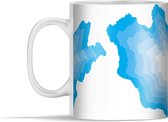 Mok - Illustratie van een blauwwitte kaart van Mongolië - 350 ml - Beker