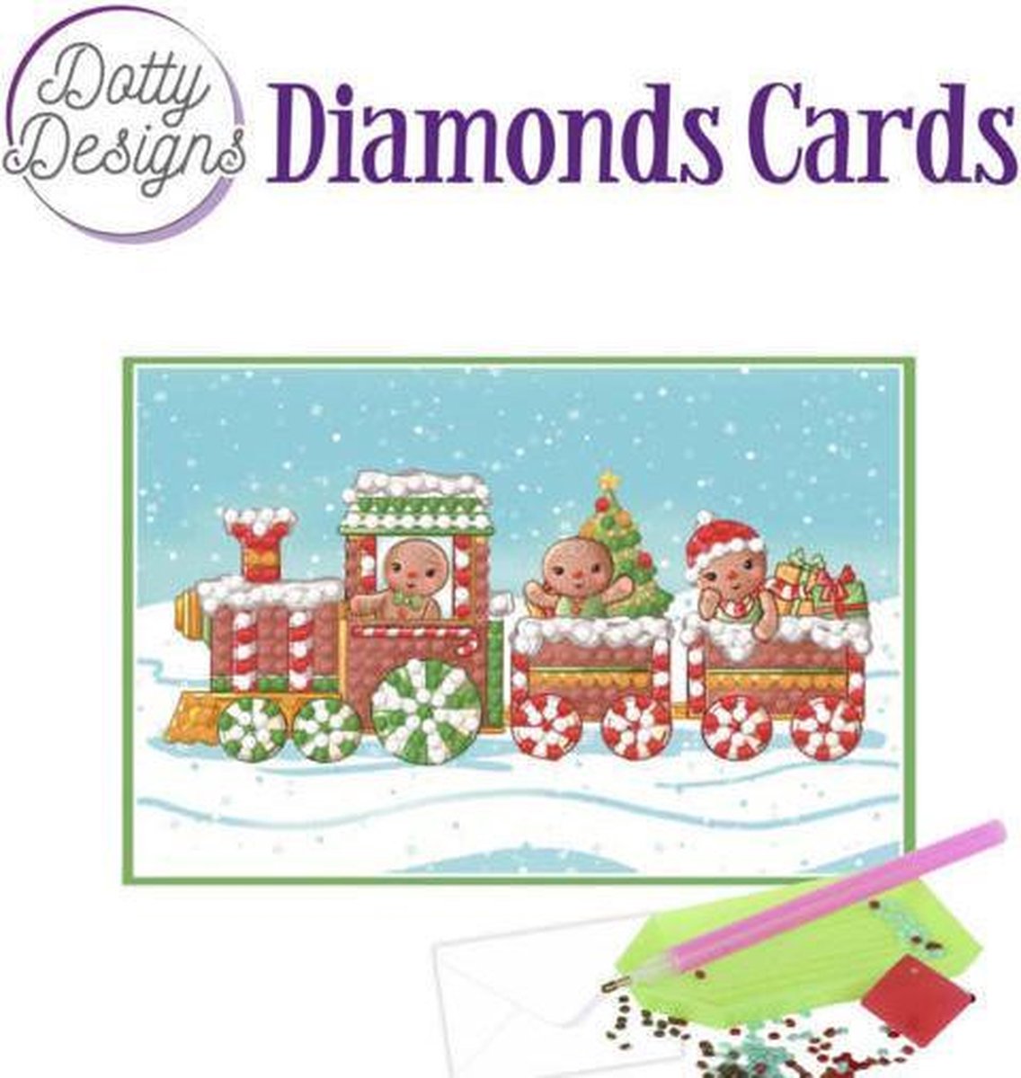 Diamond Painting Dotty Design Diamonds Cards | Christmas Train