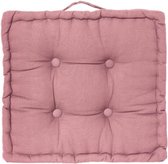 Atmosphera Vloerkussen Square - oud roze - katoen - 40 x 40 x 8 cm - vierkant - Extra dik