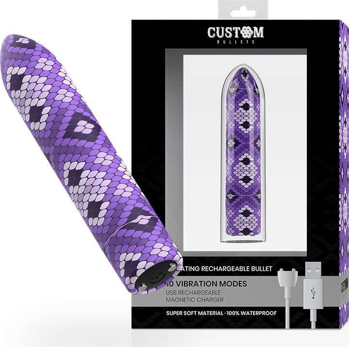 CUSTOM BULLETS | Custom Bullets Rechargeable Bullet Snake Lilac 10 Intensities