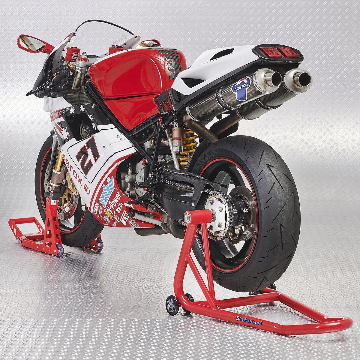 Datona® Paddockstand set enkelzijdige ophanging - Ducati (21,7 en 25,7 mm) - Rood