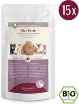 Herrmann's Bio Sensitive hond Eend met venkel 150 gr. - per 15 stuks