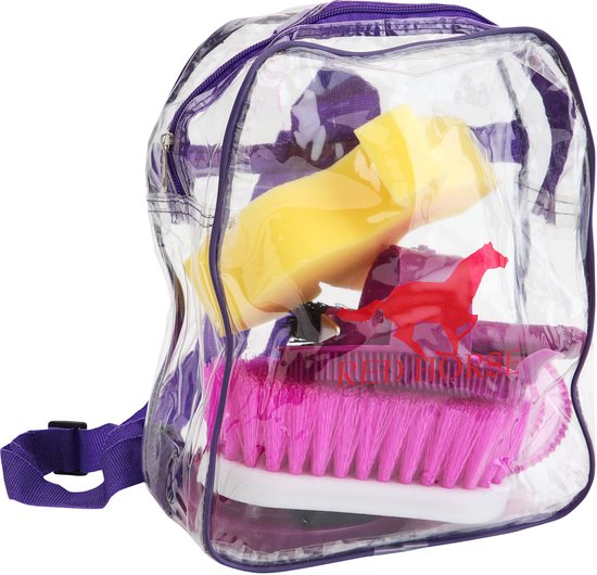Red Horse - Grooming Kit - Verzorgings Set Voor Paard - Rugzak - 8-delig - Paars