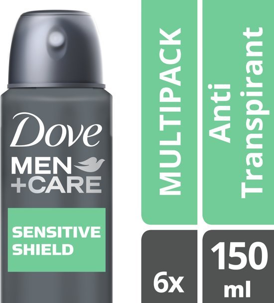 Dove Men+Care Sensitive Shield Anti-Transpirant Deodorant Spray - 6 x 150 ml - Voordeelverpakking - Dove Men+Care