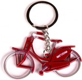sleutelhanger Amsterdam fiets 7 cm staal rood