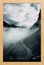 JUNIQE - Poster in houten lijst Misty Roads -20x30 /Grijs & Wit