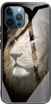 Gehard glas + TPU-randbeschermhoes voor iPhone 13 Pro Max (Lion)
