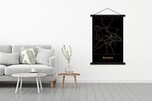 Posterhanger incl. Poster 120x180 cm - Schoolplaat - Kaart - Bremen - Goud - Zwart - Textielposter - Zwarte latten