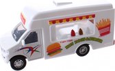 Truck hot dog pull back 12 cm jongens wit