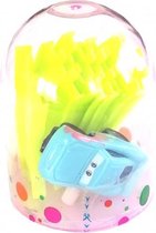 auto met racebaan jongens 7 cm geel/blauw 9-delig