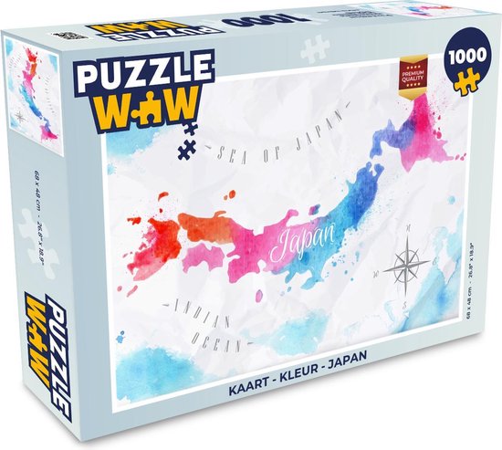 Puzzel Kaart - Kleur - Japan - Legpuzzel - Puzzel 1000 stukjes volwassenen  | bol.com