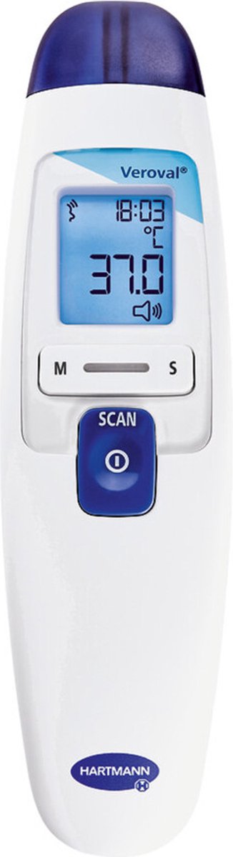 Veroval 2-in-1 infrarood koortsthermometer: voor het eenvoudig en snel meten van koorts in het oor of voorhoofd, ideaal voor gezinnen met kinderen, met 10 beschermkapjes — cadeau in Cadeau-ideeën - foto 3