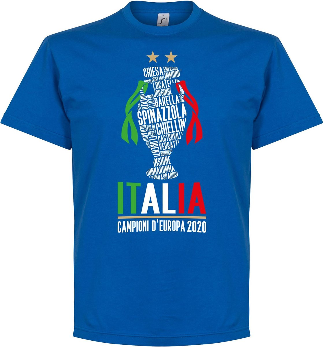 Italië Champions Of Europe 2021 T-Shirt - Blauw - Kinderen - 98