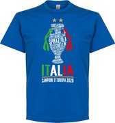 Italië Champions Of Europe 2021 T-Shirt - Blauw - XL