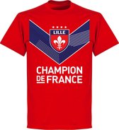 OSC Lille Champion de France 2021 T-Shirt - Rood - 4XL