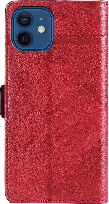 Étui pour iPhone XS avec motif - Cuir PU - Porte-cartes - Fermeture magnétique - Apple iPhone XS - Rouge