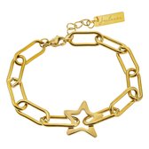 Juleeze Armband Dames 15 cm Goudkleurig Metaal Rond Armbandjes Sieraden Dames