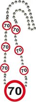 ketting 50 Jaar Verkeersbord 42 cm zilver/rood/wit