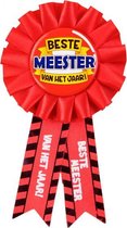 rozet Meester 15 x 8 cm polyester rood