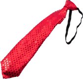 stropdas Metallic 20 cm polyester rood one-size