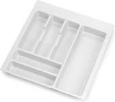 Emuca Bestekbak Optima voor keukenladen Vertex/Concept 500, unit 500 mm, Planken 16mm, Kunststof, Wit