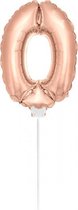 folieballon cijfer 0 36 cm ros√© goud