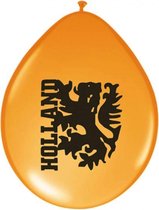 ballonnen leeuw 23 cm latex oranje/zwart 8 stuks