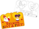 deurbord Welkom Sinter & Piet 58x37 cm karton wit