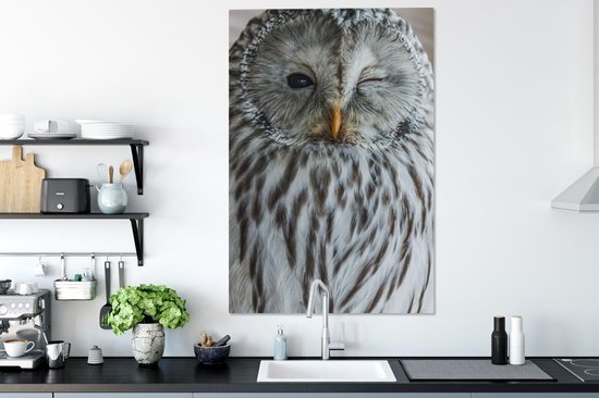 Peintures sur toile Hibou - Ressorts - Portrait - 90x140 cm - Décoration murale