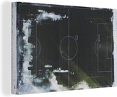 Canvas Schilderij Stadion - Groen - Voetbal - 90x60 cm - Wanddecoratie