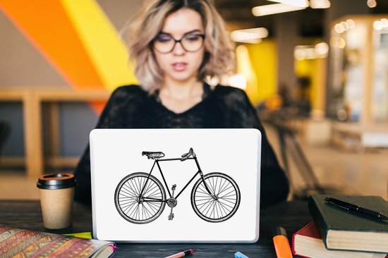 Sticker pour ordinateur portable - 12,3 pouces - Vintage - Vélo - Dessin