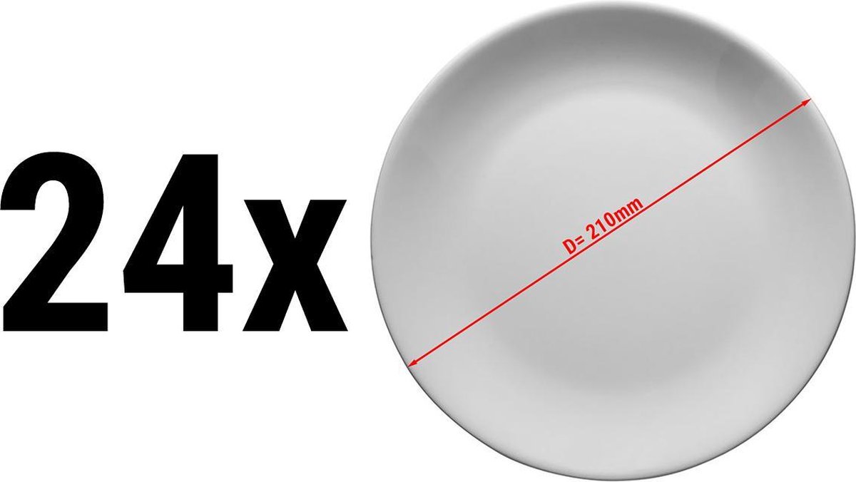 (24 stuks) ENT - Plat bord - Ø 21 cm | GGM Gastro