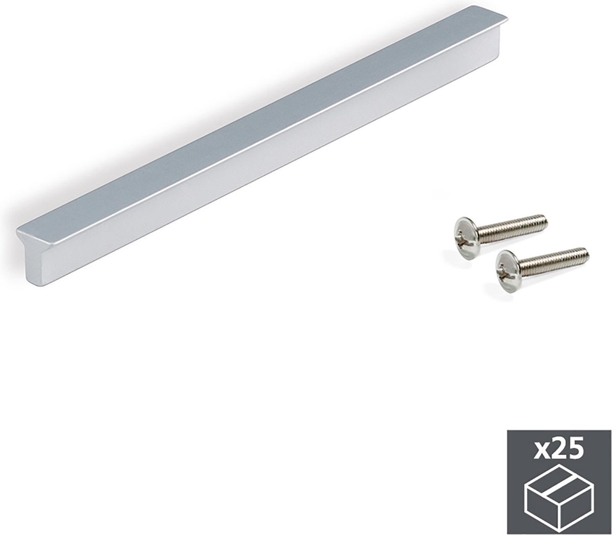 Emuca Meubelgrepen, gatenafstand 128 mm, Aluminium, Mat geanodiseerd, 25 st.