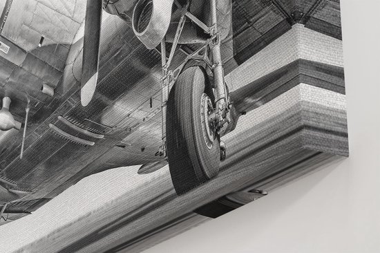 Artaza - Peinture Sur Toile - Vieil Avion Sur La Piste - 90x90 - Groot - Photo Sur Toile - Impression Sur Toile