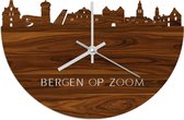 Skyline Klok Bergen op Zoom Palissander hout - Ø 40 cm - Woondecoratie - Wand decoratie woonkamer - WoodWideCities