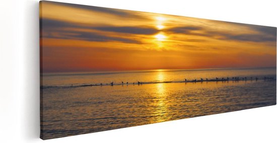 Artaza - Peinture sur toile - Coucher de soleil dans la mer - 120 x 40 - Groot - Photo sur toile - Impression sur toile