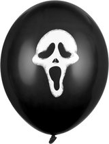 Halloween - 6x Zwarte ballonnen Scream doodshoofd Halloween 30 cm