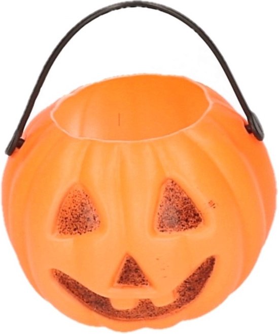 Funny Fashion Halloween mini pompoen emmers - 6x - 5 cm - decoratie/versiering/accessoires - Traktatie emmertjes