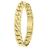 Lucardi Heren Goldplated armband gourmet - Staal - Armband - Cadeau - Moederdag - 22 cm - Goudkleurig